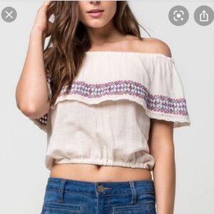 Billabong Off The Shoulder Crop Top